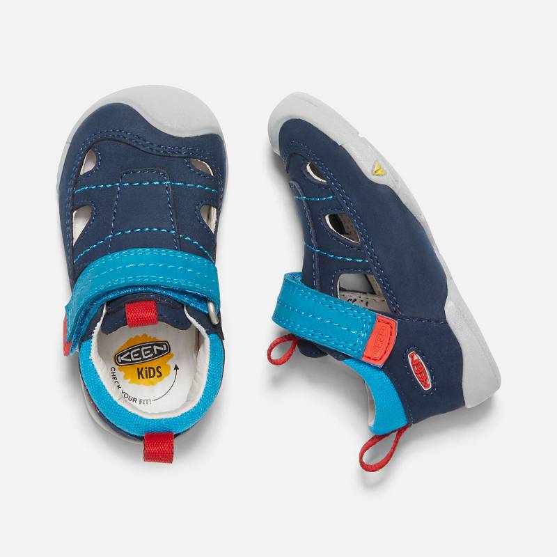 Keen Pep Fisherman Baby Sandalen Kinder DE-19864 Dress Blues/Firey Red - Keen Kinderschuhe Blau